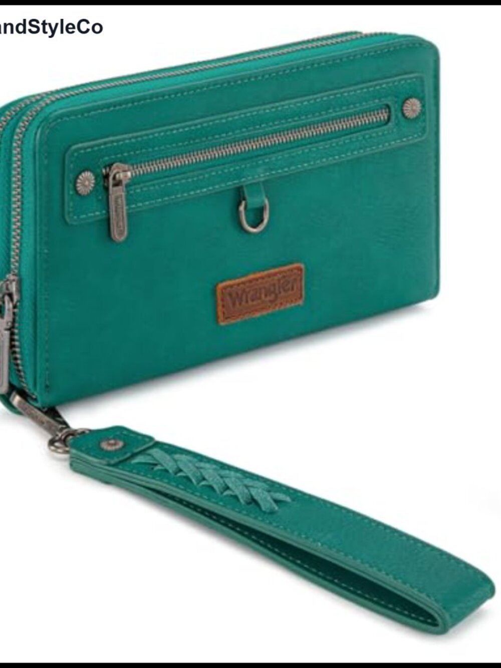 Western Wristlet Wallet Large RFID Blocking with Detachable Card Holder